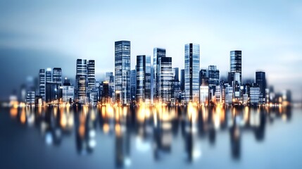 Futuristic City Skyline at Dusk