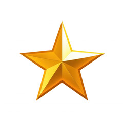 Obraz premium A shiny golden star rendered with clean, sharp edges and a glossy texture, set against a transparent background. Perfect for awards, achievements, or decorative elements in design.