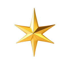 Obraz premium A shiny golden star rendered with clean, sharp edges and a glossy texture, set against a transparent background. Perfect for awards, achievements, or decorative elements in design.