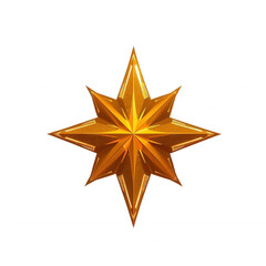 Obraz premium A shiny golden star rendered with clean, sharp edges and a glossy texture, set against a transparent background. Perfect for awards, achievements, or decorative elements in design.