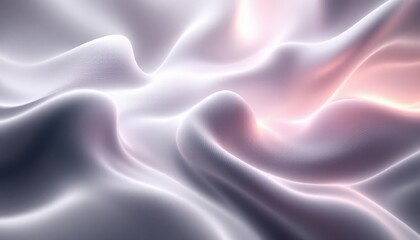 Fototapeta premium Soft pink and white abstract fabric waves with gentle light reflections