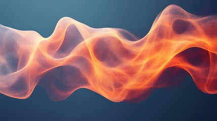 Obraz premium Abstract Orange Wave Digital Art Design