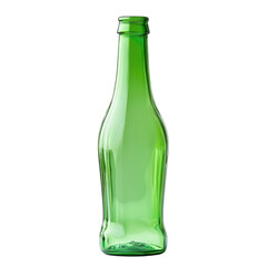 Empty Glass Bottle on White on transparent background.