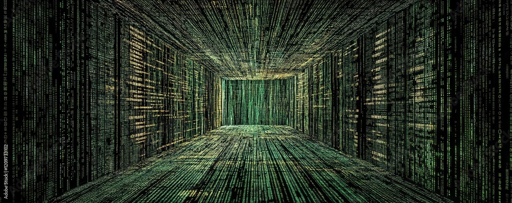 Poster a computer screen filled with lines of code, the language of the digital world.