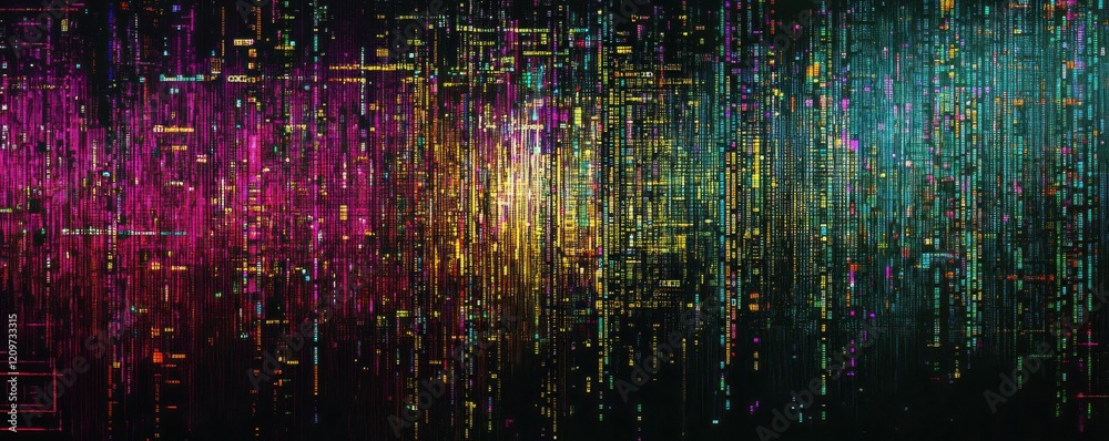 Poster a computer screen filled with lines of code, the language of the digital world.