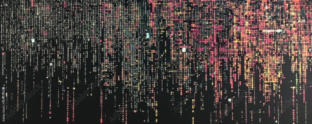 Poster a computer screen filled with lines of code, the language of the digital world.
