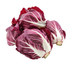Obraz premium Red Radicchio on White on transparent background.
