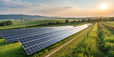 An Engaging Image of a Solar Cell in a Solar Farm