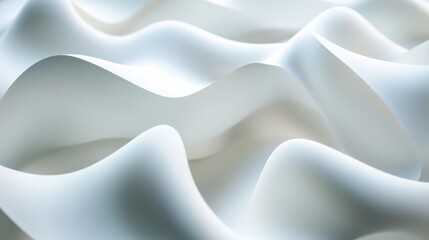 Obraz premium 3d render, abstract background with blurred shapes, glossy wavy lines