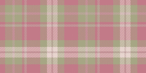 Muted beige, light pink, and olive green tartan pattern with symmetrical intersecting lines, ideal for textiles and backgrounds.