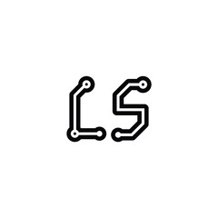 LS monogram logo design letter text name symbol monochrome logotype alphabet character simple logo