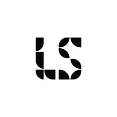 LS monogram logo design letter text name symbol monochrome logotype alphabet character simple logo