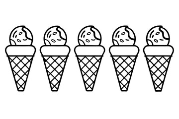 Modern Ice Cream Cone Vector Set