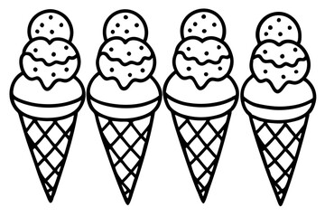 Modern Ice Cream Cone Vector Set