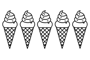 Modern Ice Cream Cone Vector Set