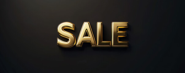 Luxurious Gold Sale Text on Black Background