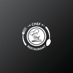 Detailed chef creative logo for restaurants business template
