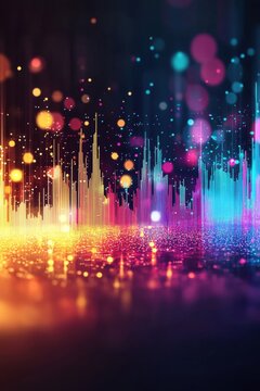 Interactive scatter plots glowing with financial data streams
