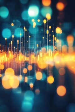 Interactive scatter plots glowing with financial data streams