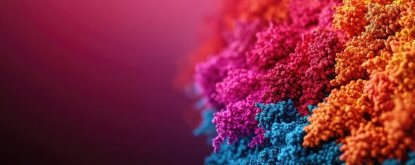 Rainbow holi concept. Vibrant colored powders create an artistic and striking background for design projects.