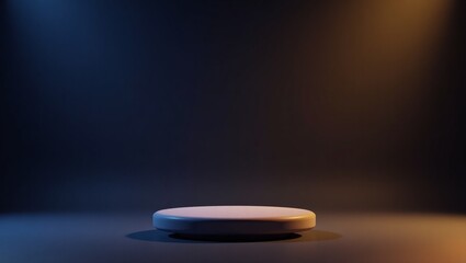 3d render mockup of product stand for advertising with dark ambient lighting
