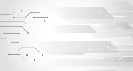 Abstract modern digital science technology futuristic circuit board. Cyber connection on the grey background. Hi-tech communication design. Electronic vector illustration.