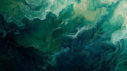 Abstract background, organic, flowing, deep forest green background