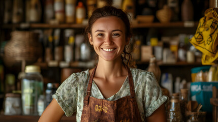 Freundliche Ladenbesitzerin – Authentizität und Lebensfreude
