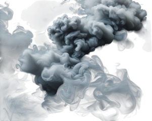 an abstract image with a dark background and a swirling mass of smoke in shades of gray. The smoke have a textured appearance