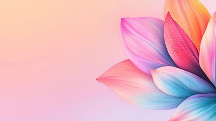 Fototapeta premium Pastel spring idea. A vibrant, colorful flower with soft petals against a gentle pastel background.