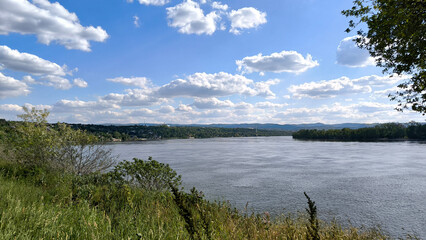Petrovaradin Fortress by the Danube river in spring