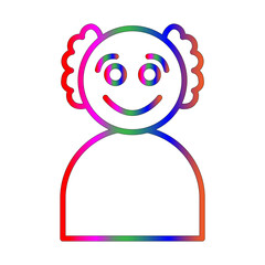 Clown line gradient icon