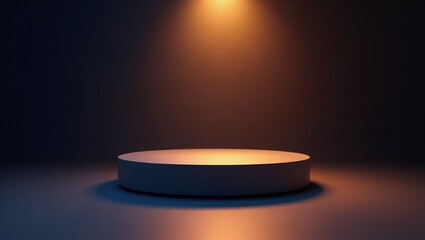 3d render mockup of product stand for advertising with dark ambient lighting