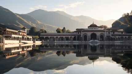 A photo of a Monastery Reflecting Tranquility