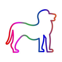 Lion line gradient icon