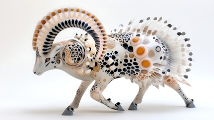 Fototapeta premium Abstract Ram Digital Art D Render Fantasy Animal