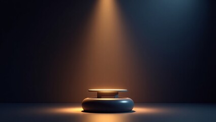 3d render mockup of product stand for advertising with dark ambient lighting