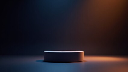 3d render mockup of product stand for advertising with dark ambient lighting