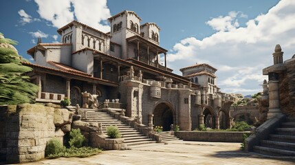 Obraz premium A photo of a Monastery with Architectural scenery