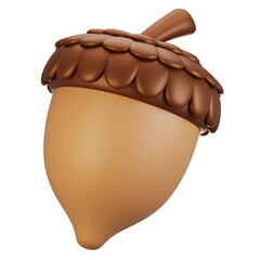3d rendering autumn icon concept. 3d render acorn icon
