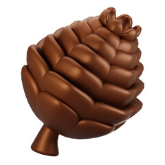 3d rendering autumn icon concept. 3d render pinecone icon