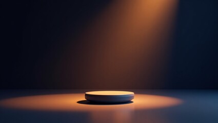 3d render mockup of product stand for advertising with dark ambient lighting