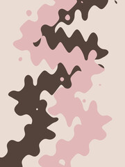 Pink brown beige doodle abstract background. Illustration for banner, poster, card