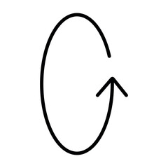 Vertical rotation icon, linear style vertical rotation icon vector in trendy flat style illustration isolated on white background.