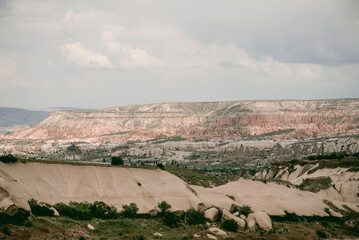 Baglidere White Love Valley in Cappadocia Turkey, landscape of mountains