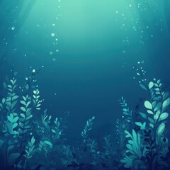 Fototapeta premium Serene Underwater Flora Scene Depicting Aquatic Plants
