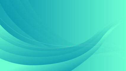 abstract background with smooth wavy lines in turquoise colors