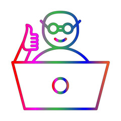 Lecturer line gradient icon