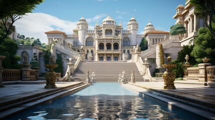 Fototapeta premium A photo of a Palace Emphasizing Modern Simplicity