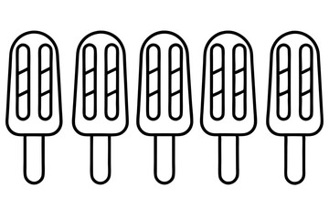 Popsicle Outline Vector Art Pack set